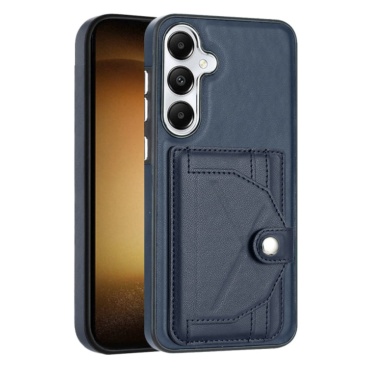 For Samsung Galaxy S24 5G Shockproof Leather Phone Case with Card Holder(Blue)