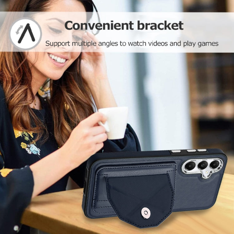 For Samsung Galaxy S24 5G Shockproof Leather Phone Case with Card Holder(Blue)