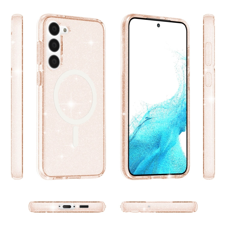 For Samsung Galaxy S24 5G Terminator Style Glitter Powder MagSafe Magnetic Phone Case(Gold)