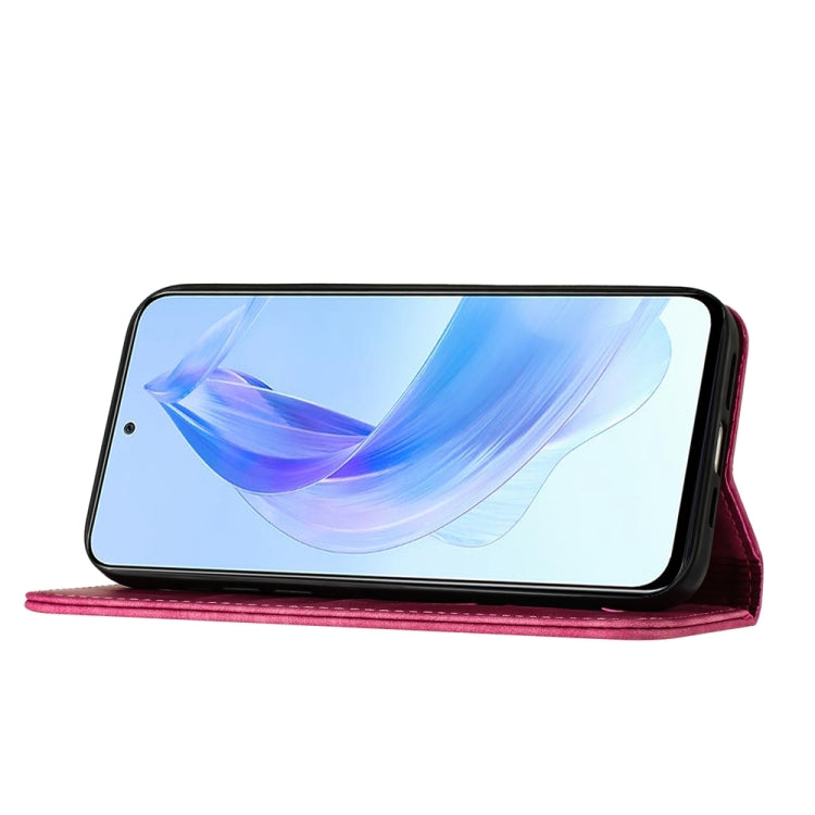 For Honor 90 Lite / X50i Butterfly Cat Embossing Flip Leather Phone Case(Pink)