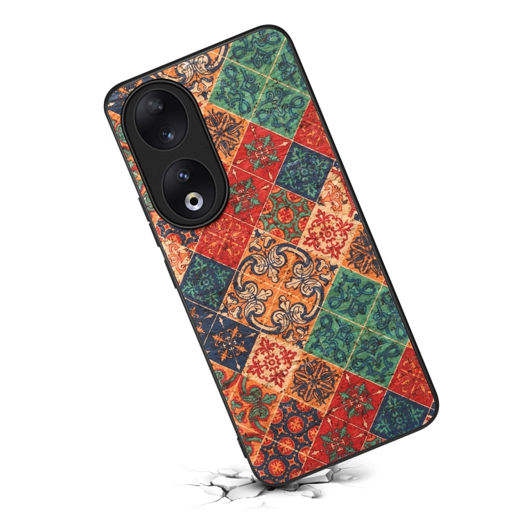 For Honor 90 Four Seasons Flower Language Series TPU Phone Case(Winter Blue)