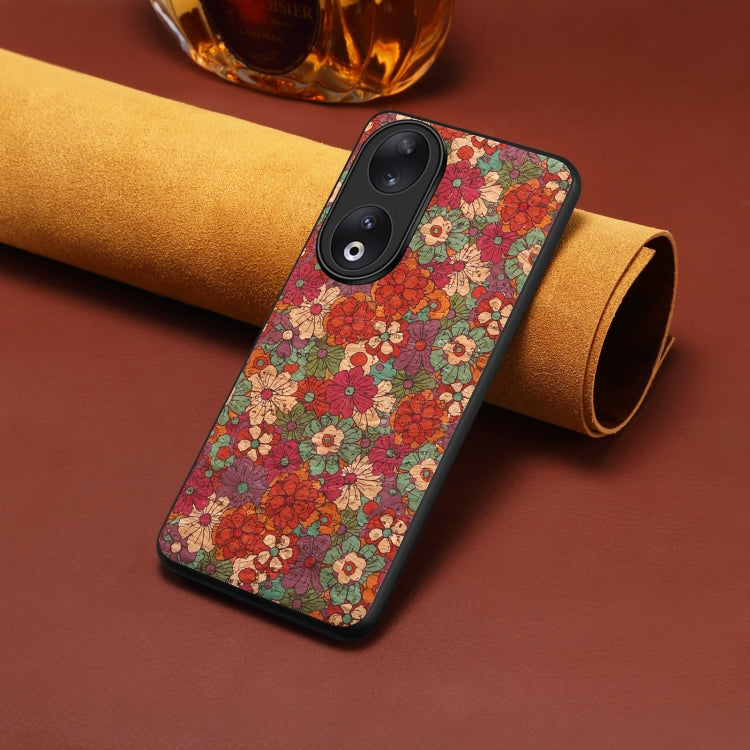 For Honor 90 Four Seasons Flower Language Series TPU Phone Case(Summer Red)