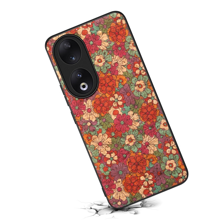 For Honor 90 Four Seasons Flower Language Series TPU Phone Case(Summer Red)