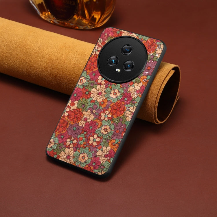 For Honor Magic5 Four Seasons Flower Language Series TPU Phone Case(Summer Red)