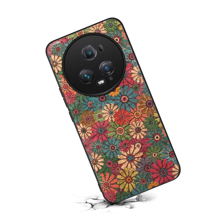 For Honor Magic5 Pro Four Seasons Flower Language Series TPU Phone Case(Spring Green)