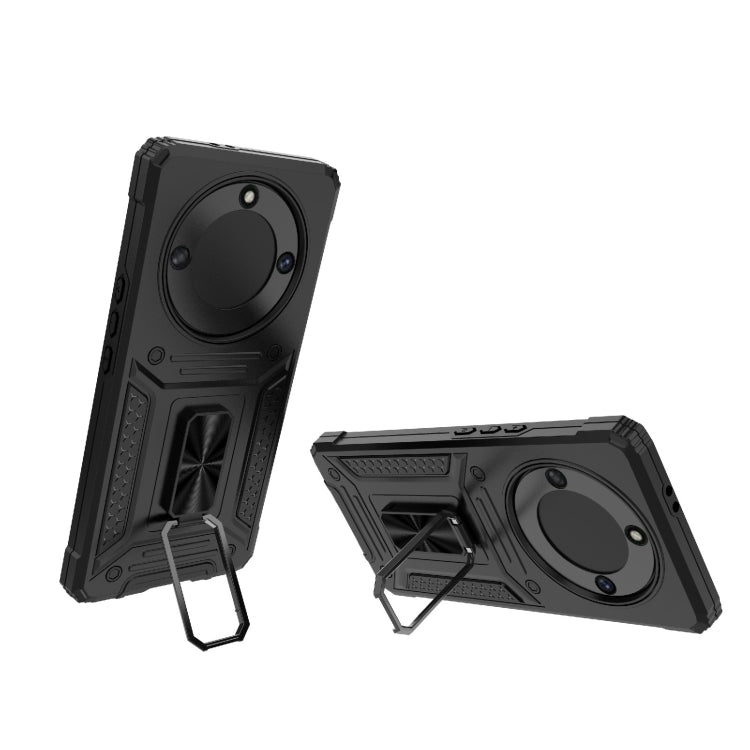 For Honor X40 5G Camshield Robot TPU Hybrid PC Phone Case(Black)