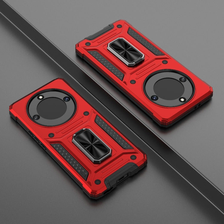 For Honor X40 5G Camshield Robot TPU Hybrid PC Phone Case(Red)