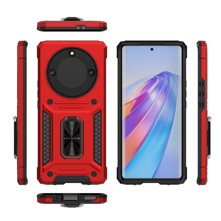 For Honor X40 5G Camshield Robot TPU Hybrid PC Phone Case(Red)
