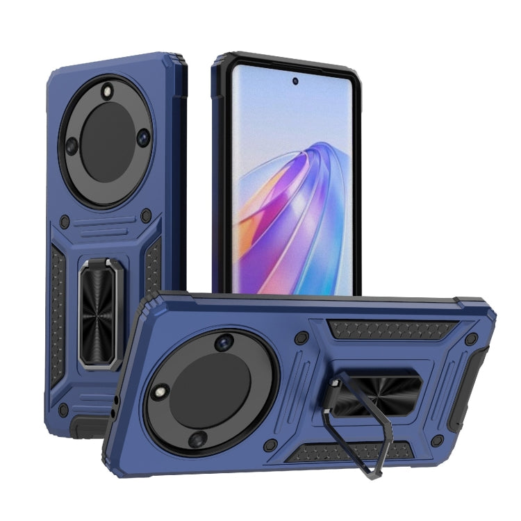 For Honor X40 5G Camshield Robot TPU Hybrid PC Phone Case(Blue)