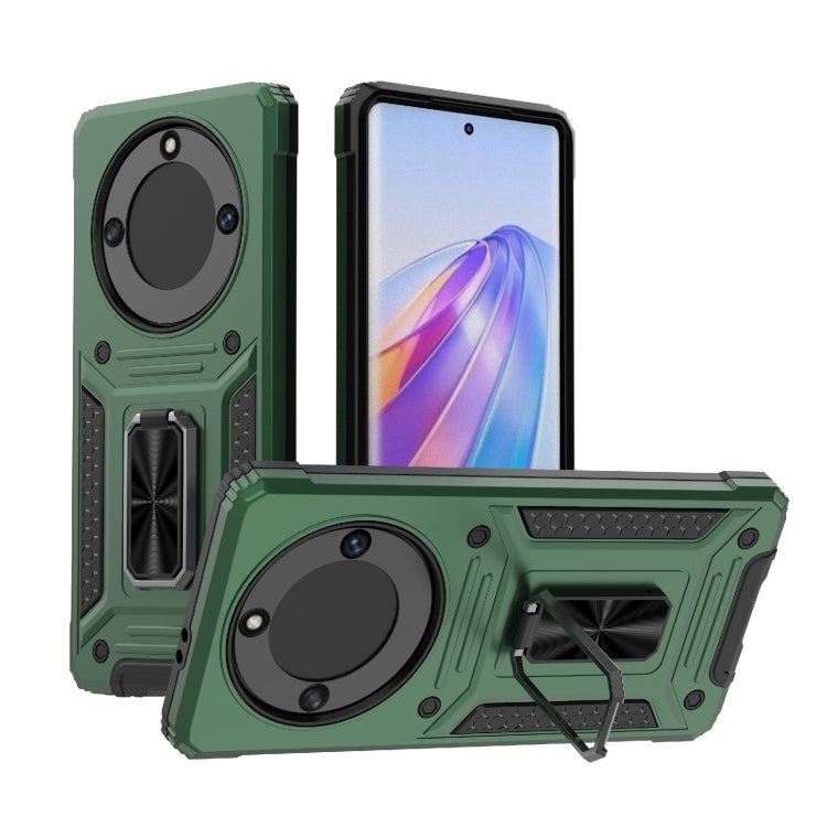 For Honor X40 5G Camshield Robot TPU Hybrid PC Phone Case(Green)