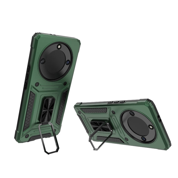 For Honor X40 5G Camshield Robot TPU Hybrid PC Phone Case(Green)