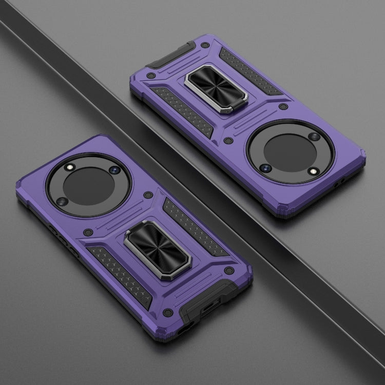 For Honor X40 5G Camshield Robot TPU Hybrid PC Phone Case(Purple)