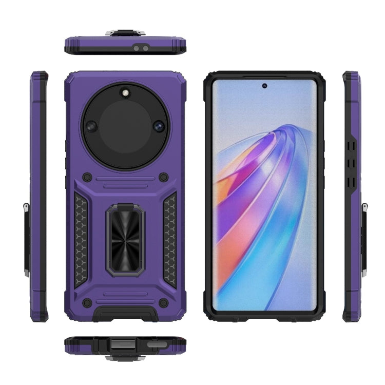 For Honor X40 5G Camshield Robot TPU Hybrid PC Phone Case(Purple)