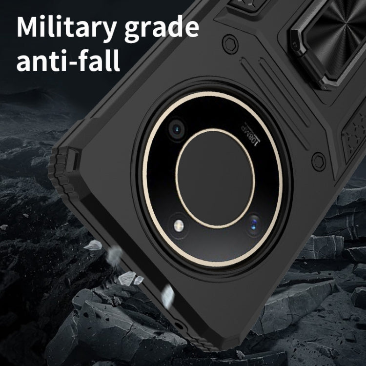 For Honor X50 5G Camshield Robot TPU Hybrid PC Phone Case(Black)