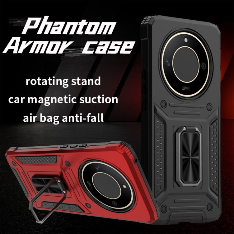 For Honor X50 5G Camshield Robot TPU Hybrid PC Phone Case(Red)