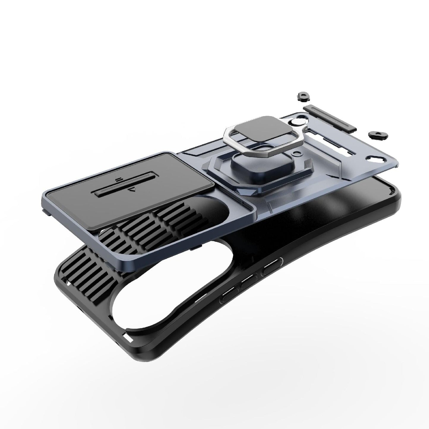 For vivo V50 5G Global Sliding Camshield TPU + PC Shockproof Phone Case with Holder(Black)