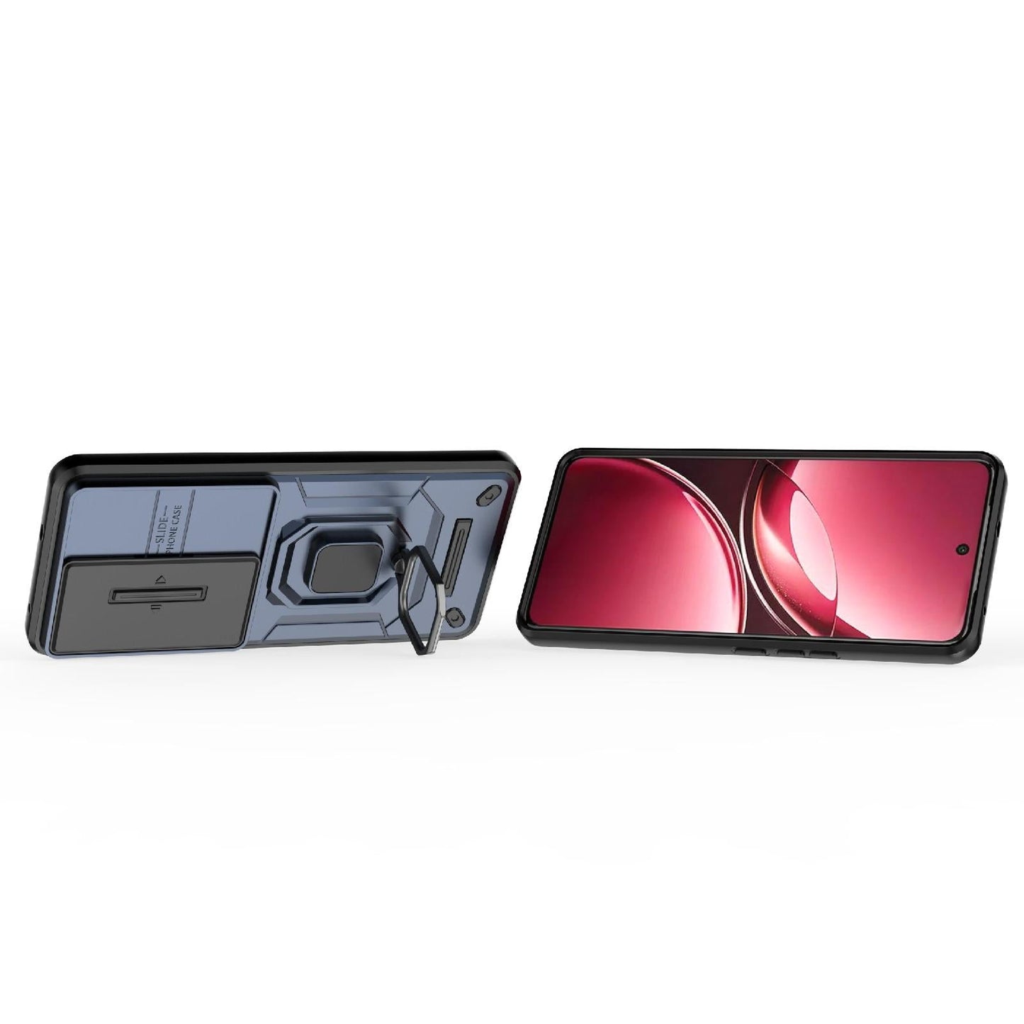 For vivo V50 5G Global Sliding Camshield TPU + PC Shockproof Phone Case with Holder(Blue)