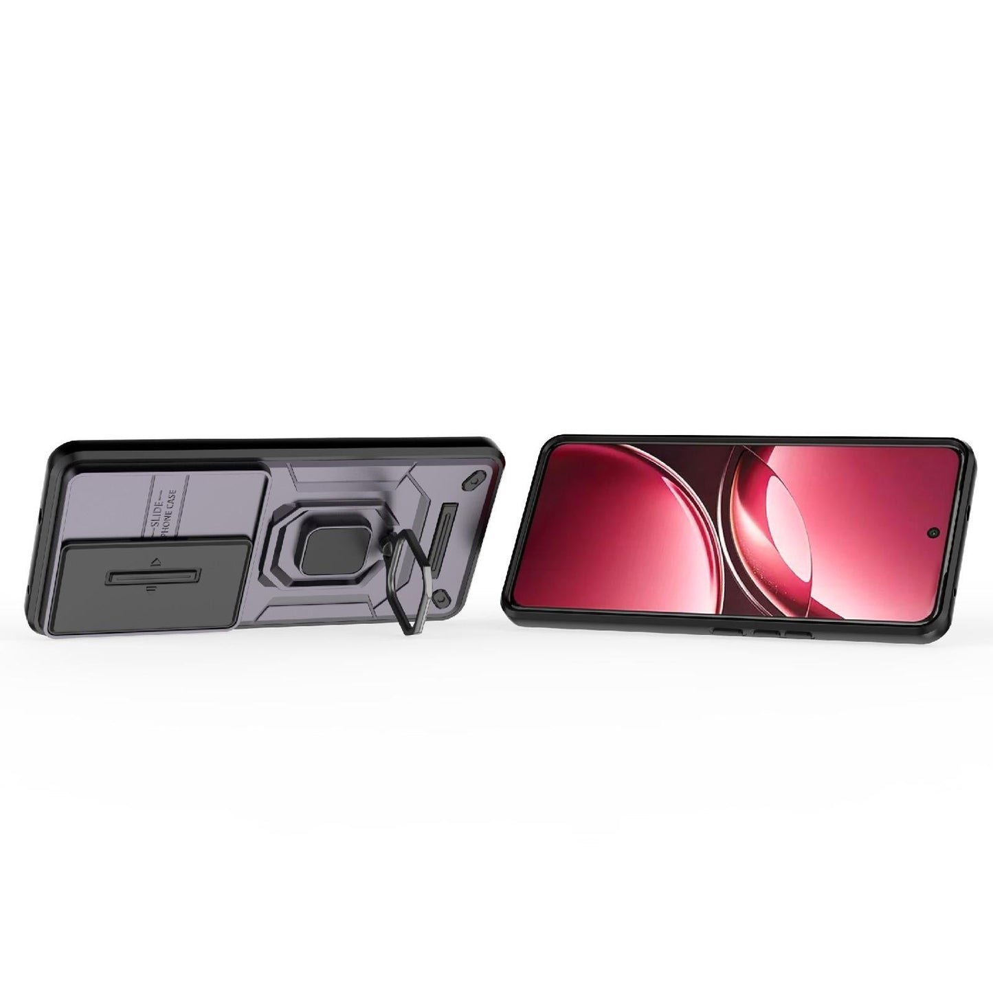 For vivo V50 5G Global Sliding Camshield TPU + PC Shockproof Phone Case with Holder(Purple)