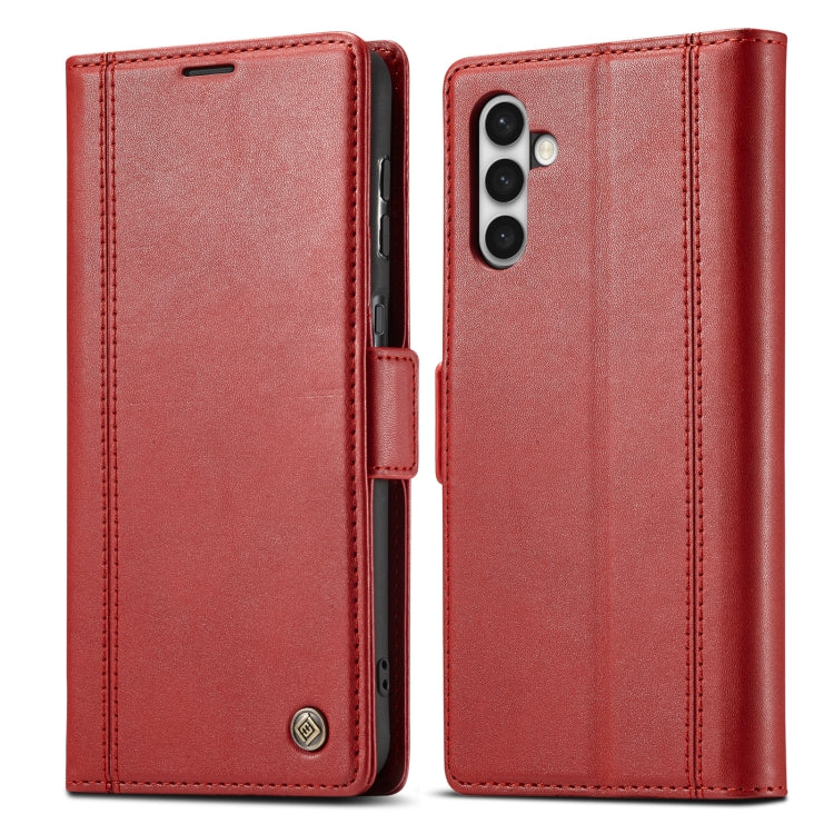 For Samsung Galaxy S24 LC.IMEEKE Skin-friendly Card Slots Leather Phone Case(Red)