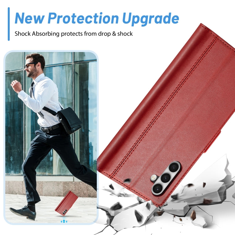 For Samsung Galaxy S24 LC.IMEEKE Skin-friendly Card Slots Leather Phone Case(Red)
