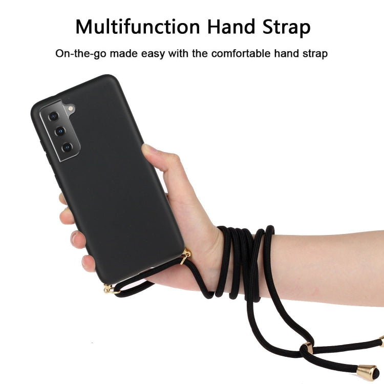 For Samsung Galaxy S24 5G Wheat Straw Material + TPU Phone Case with Lanyard(Black)