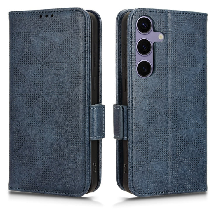 For Samsung Galaxy S24 5G Symmetrical Triangle Leather Phone Case(Blue)