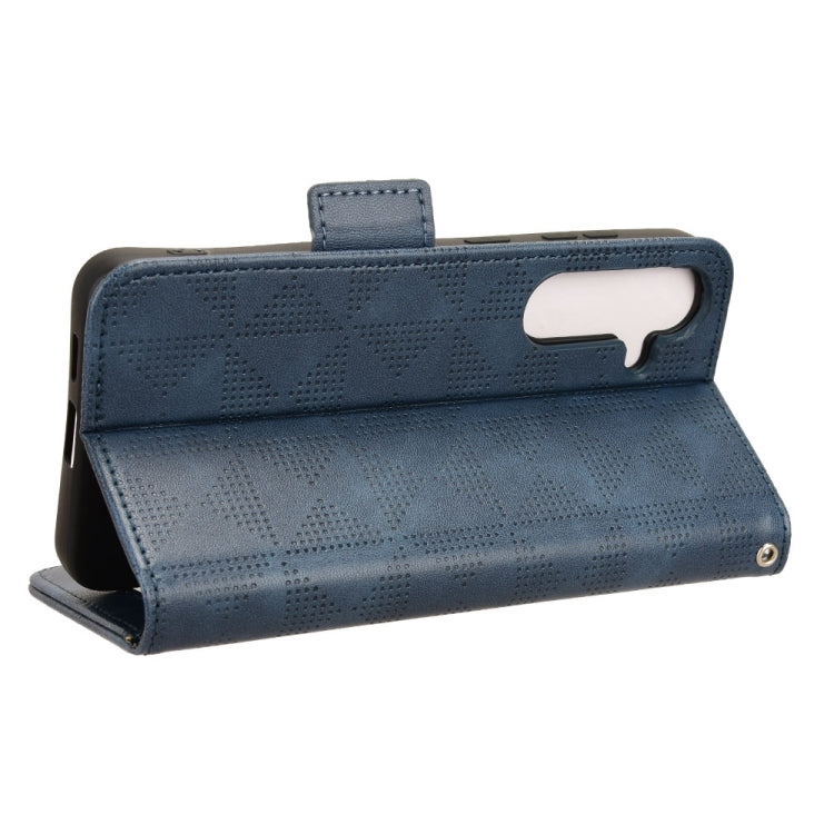 For Samsung Galaxy S24 5G Symmetrical Triangle Leather Phone Case(Blue)