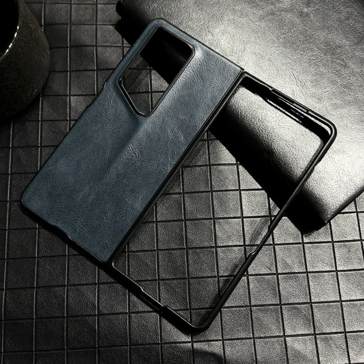 For Honor Magic V2 RSR Porsche Design Crazy Horse Pattern Folding Leather Phone Case(Blue)