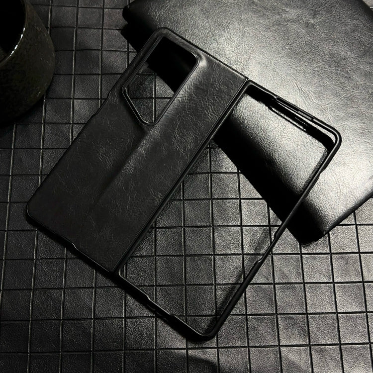 For Honor Magic V2 RSR Porsche Design Crazy Horse Pattern Folding Leather Phone Case(Black)