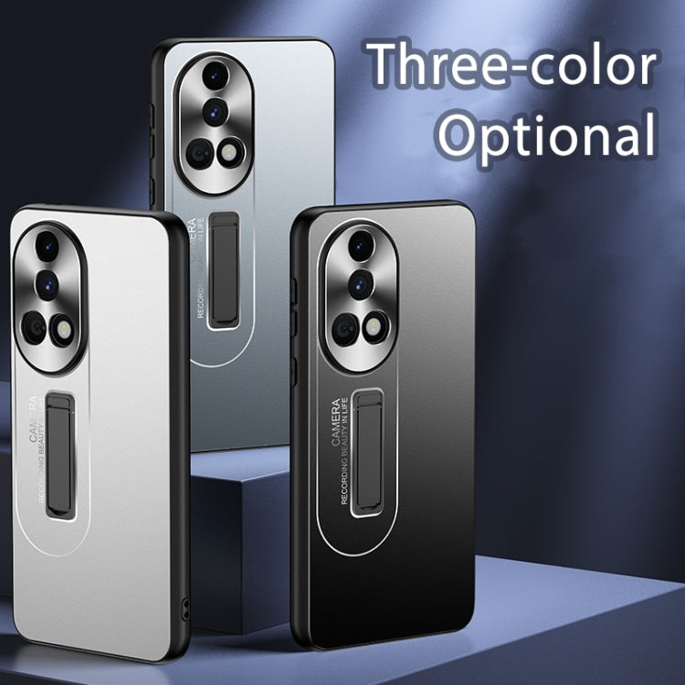 For Huawei nova 12 Lite Frosted Metal Hybrid TPU Holder Phone Case(Silver)