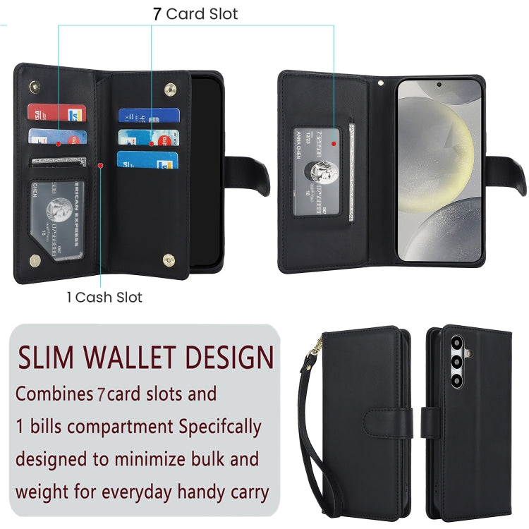 For Samsung Galaxy S24 5G Multi-Card Wallet RFID Leather Phone Case(Black)