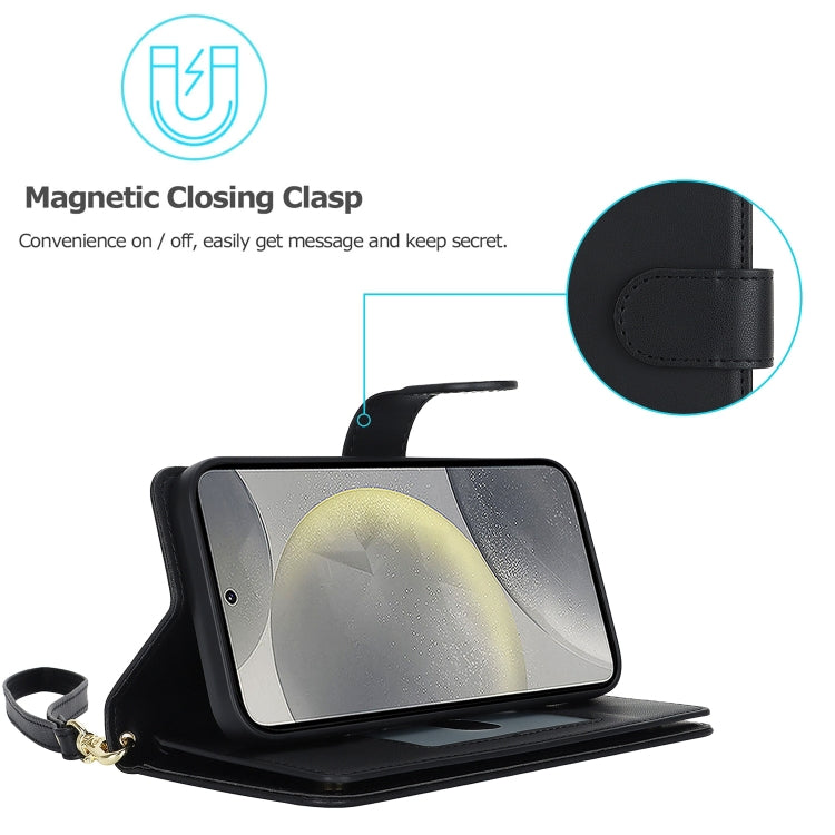 For Samsung Galaxy S24 5G Multi-Card Wallet RFID Leather Phone Case(Black)