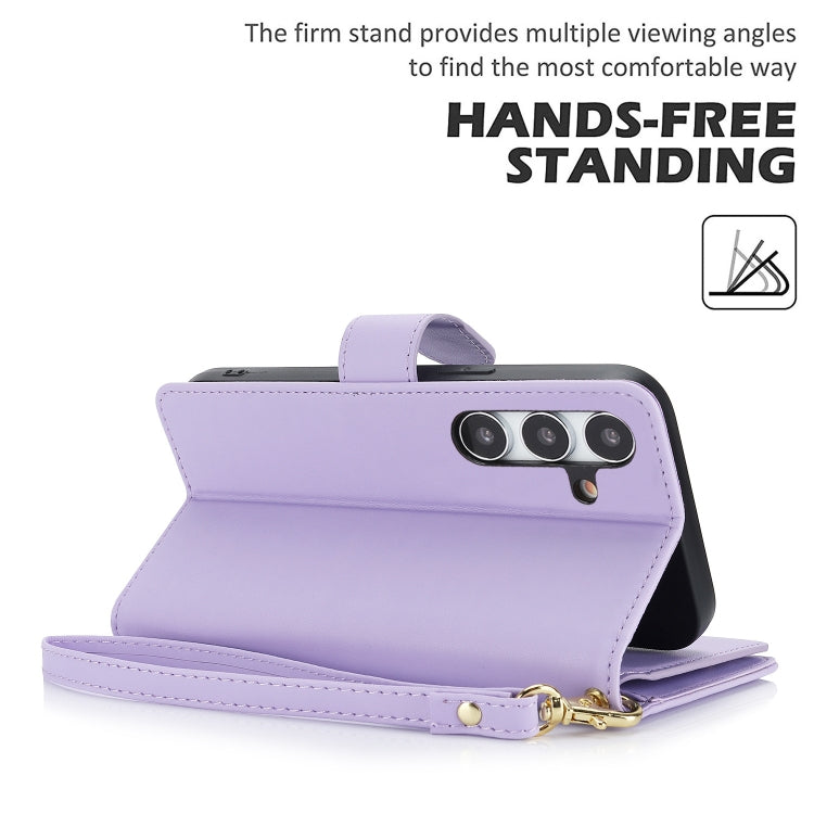 For Samsung Galaxy S24 5G Multi-Card Wallet RFID Leather Phone Case(Light Purple)
