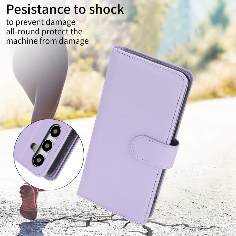 For Samsung Galaxy S24 5G Multi-Card Wallet RFID Leather Phone Case(Light Purple)