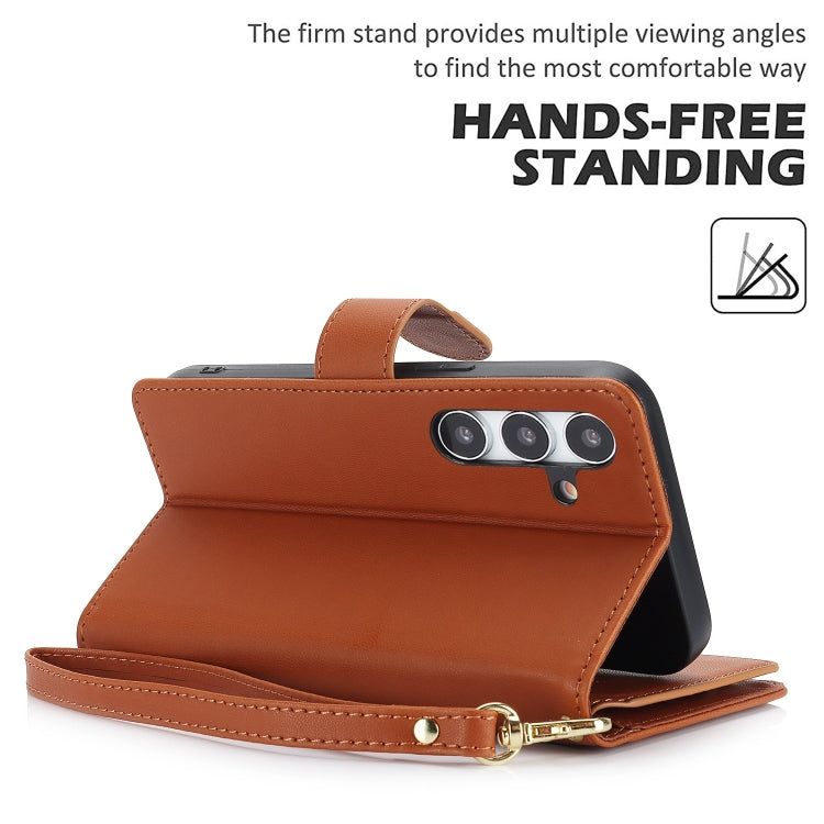 For Samsung Galaxy S24 5G Multi-Card Wallet RFID Leather Phone Case(Brown)
