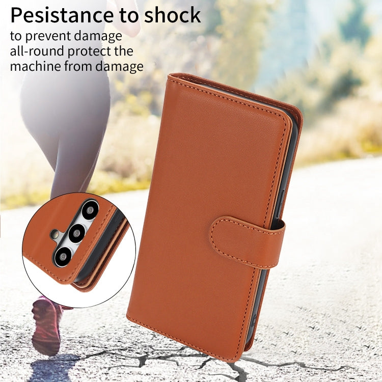 For Samsung Galaxy S24 5G Multi-Card Wallet RFID Leather Phone Case(Brown)
