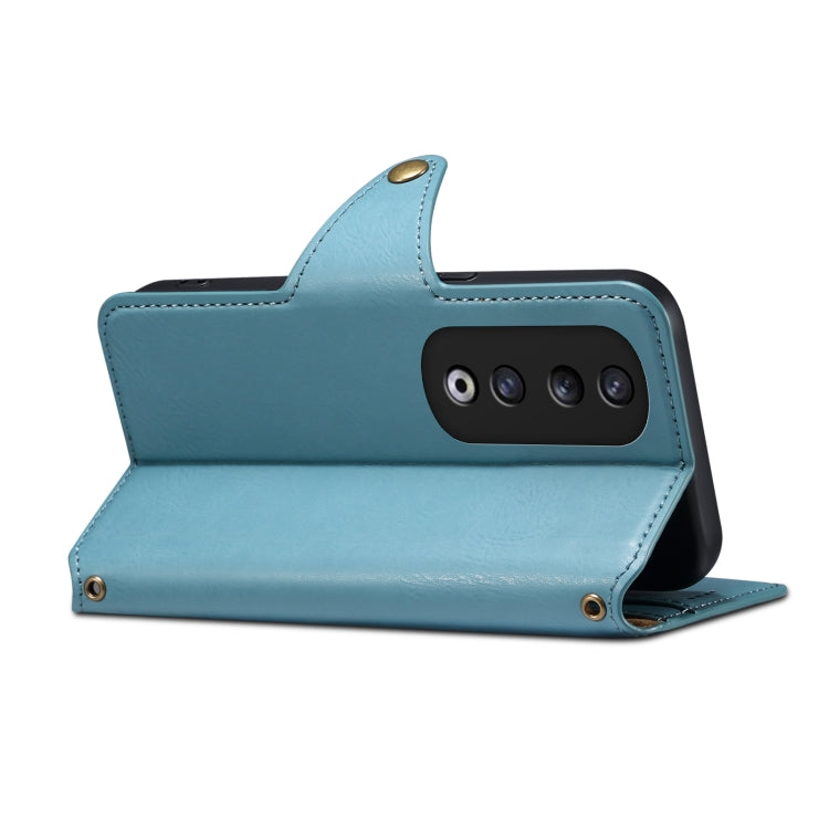 For Honor 90 Pro Denior Cowhide Texture Wallet Style Leather Phone Case(Blue)