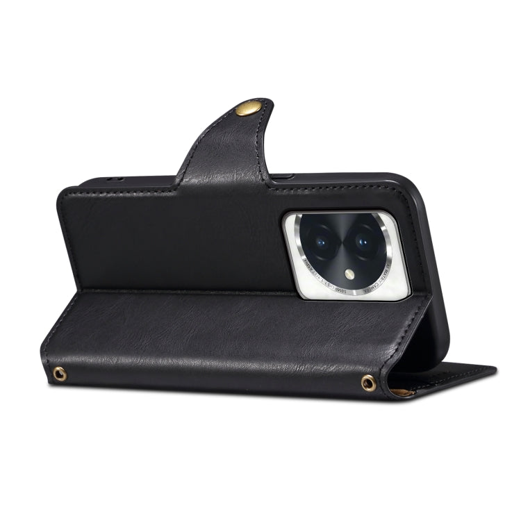 For Honor 100 Denior Cowhide Texture Wallet Style Leather Phone Case(Black)