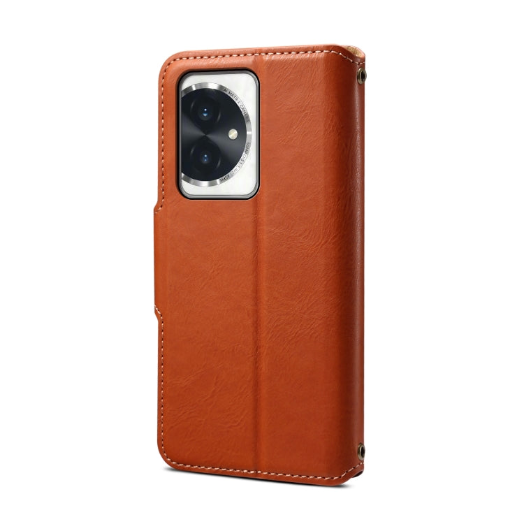 For Honor 100 Denior Cowhide Texture Wallet Style Leather Phone Case(Brown)