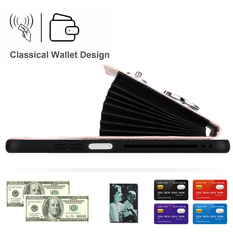 For Honor X7a / Play7T Organ Card Bag Ring Holder Phone Case with Long Lanyard(Pink)