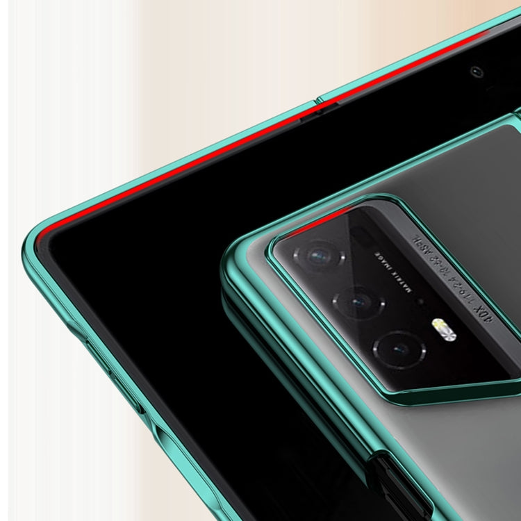 For Honor Magic V2 RSR Porsche Design Transparent Electroplating All-inclusive Folding Phone Case(Green)