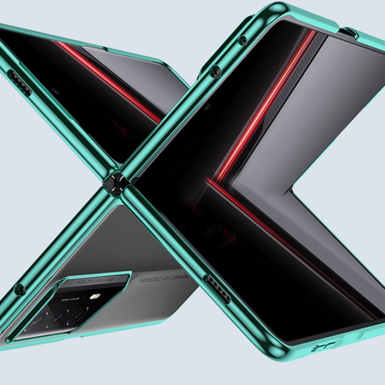 For Honor Magic V2 RSR Porsche Design Transparent Electroplating All-inclusive Folding Phone Case(Green)