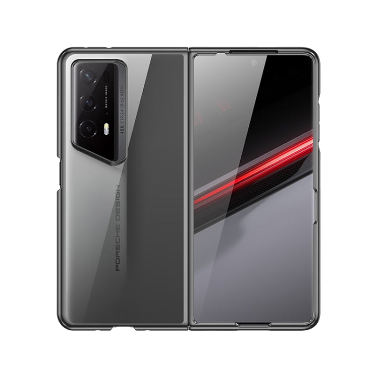 For Honor Magic V2 RSR Porsche Design Transparent Electroplating All-inclusive Folding Phone Case(Black)