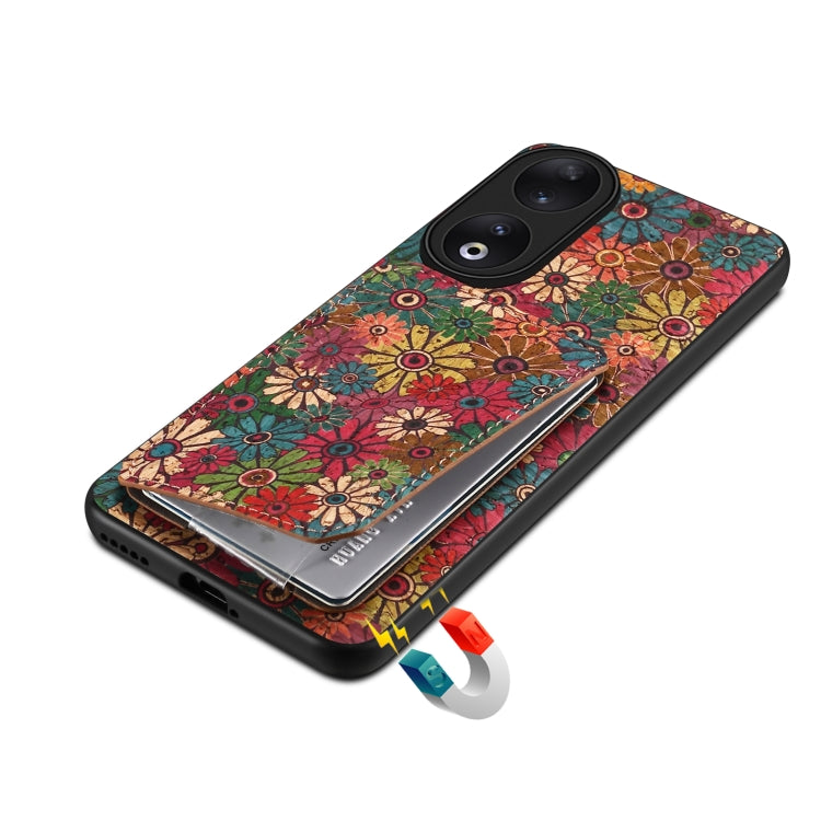 For Honor 90 Dual Card Slot Holder Phone Case(Spring Green)