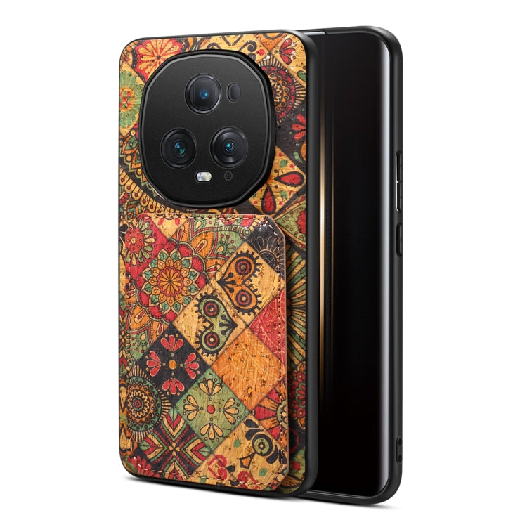 For Honor Magic5 Ultimate Dual Card Slot Holder Phone Case(Autumn Yellow)