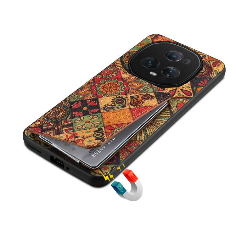 For Honor Magic5 Ultimate Dual Card Slot Holder Phone Case(Autumn Yellow)