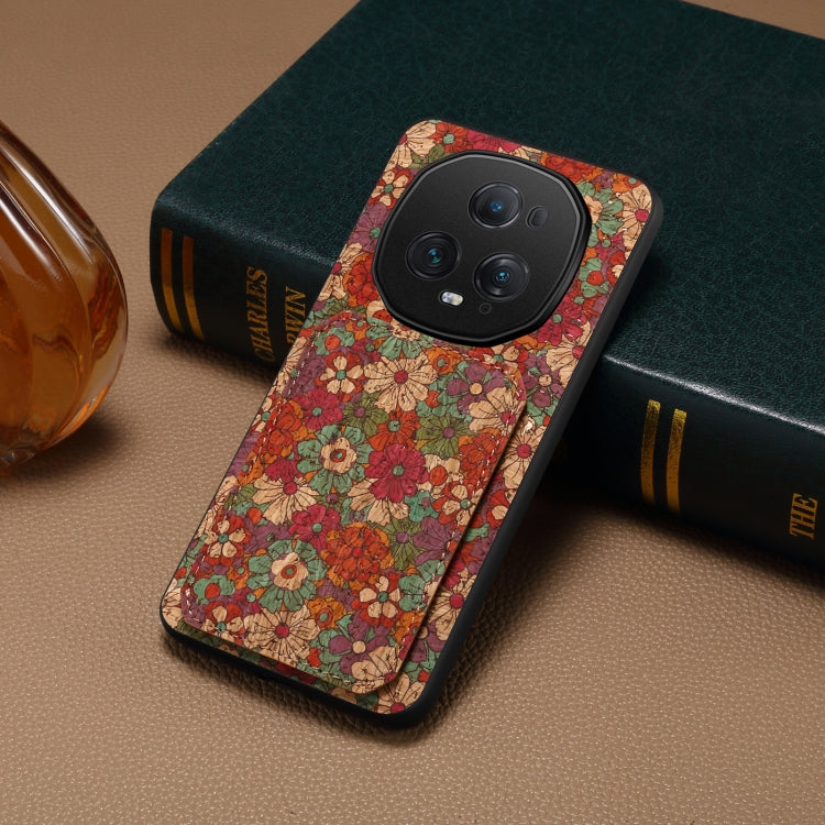 For Honor Magic5 Ultimate Dual Card Slot Holder Phone Case(Summer Red)