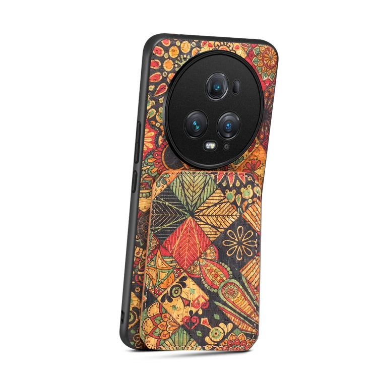 For Honor Magic5 Pro Dual Card Slot Holder Phone Case(Autumn Yellow)