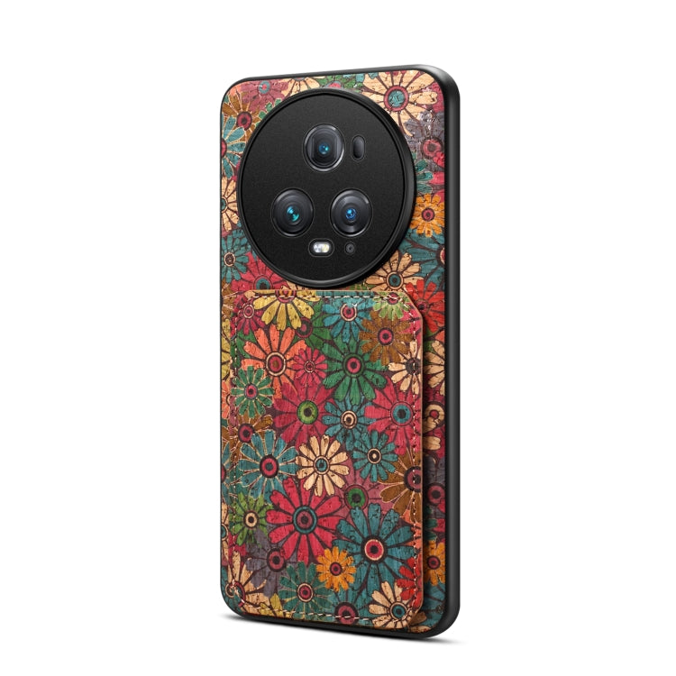 For Honor Magic5 Pro Dual Card Slot Holder Phone Case(Spring Green)