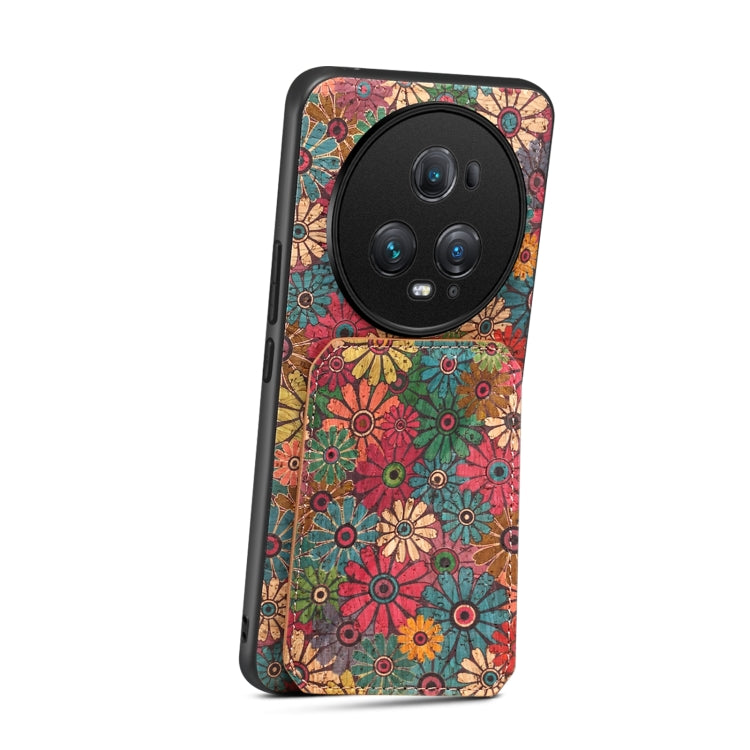 For Honor Magic5 Pro Dual Card Slot Holder Phone Case(Spring Green)